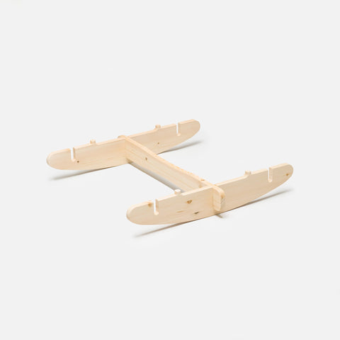 Set Babybett - Natur inkl. Deckel, Naturmatratze, Lodenüberzug & Wiegekufen 8