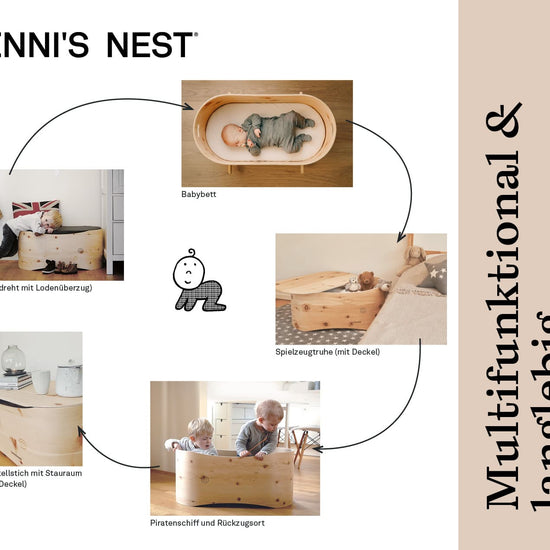 Babybett aus Zirbenholz Natur - Preloved.