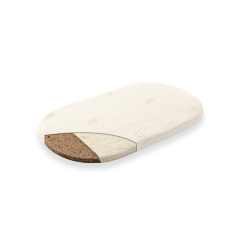 Set Babybett - Natur inkl. Deckel, Naturmatratze, Lodenüberzug & Wiegekufen 9