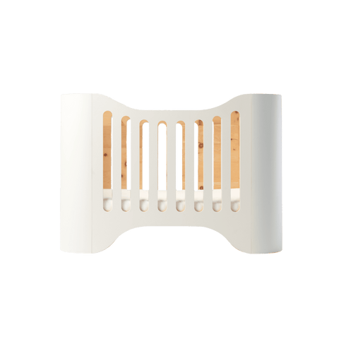 Set of cot made of pine wood including mattress and slatted frame insert sand